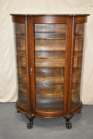 [SOLD]  Quarter Sawn Oak Claw-Footed China Cabinet