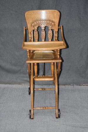 [SOLD]  Oak Collapsible Highchair/Stroller
