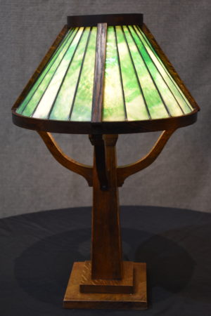 Round Mission Oak Lamp