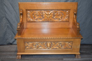 [SOLD]  Oak Lift Seat Bench